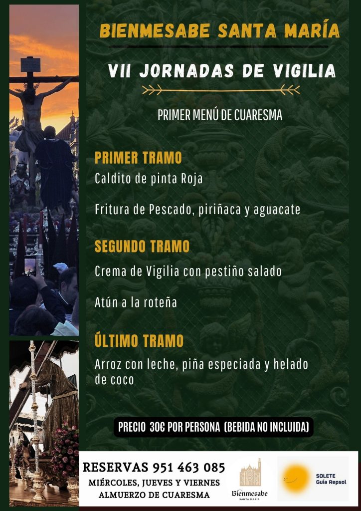 VII JORNADAS DE VIGILIA 2026 - TU MENÚ DE CUARESMA EN ANTEQUERA - Restaurante Bienmesabe Santa María